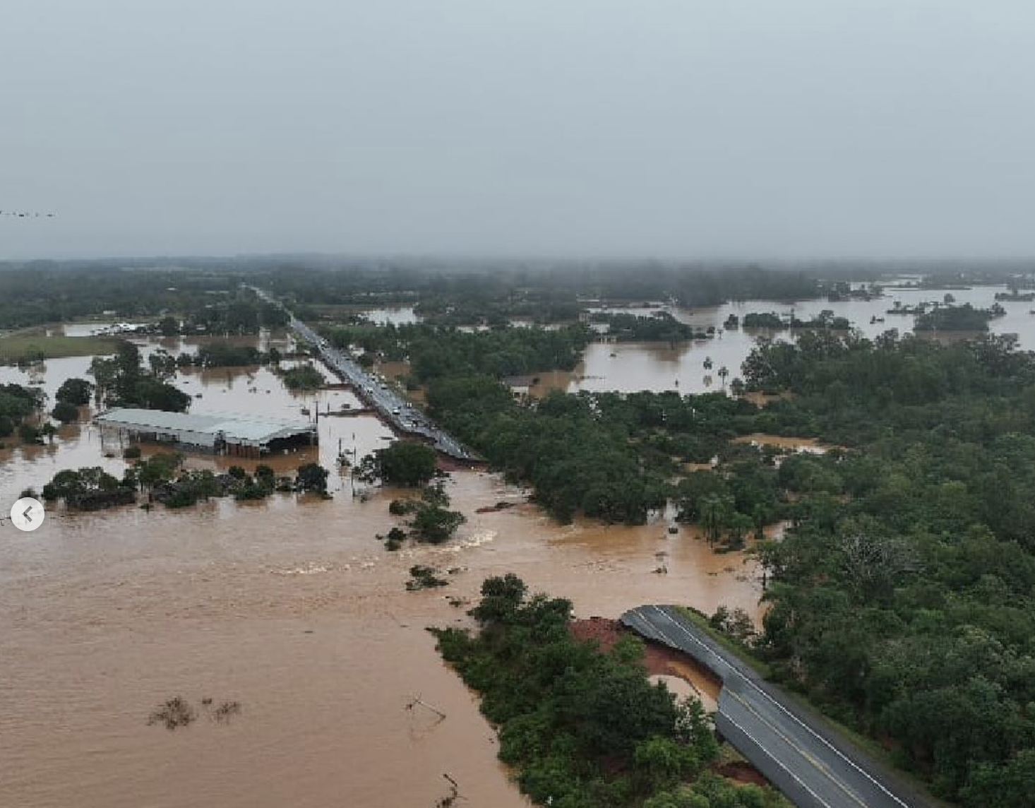 Município de Venâncio Aires submersa pela chuva