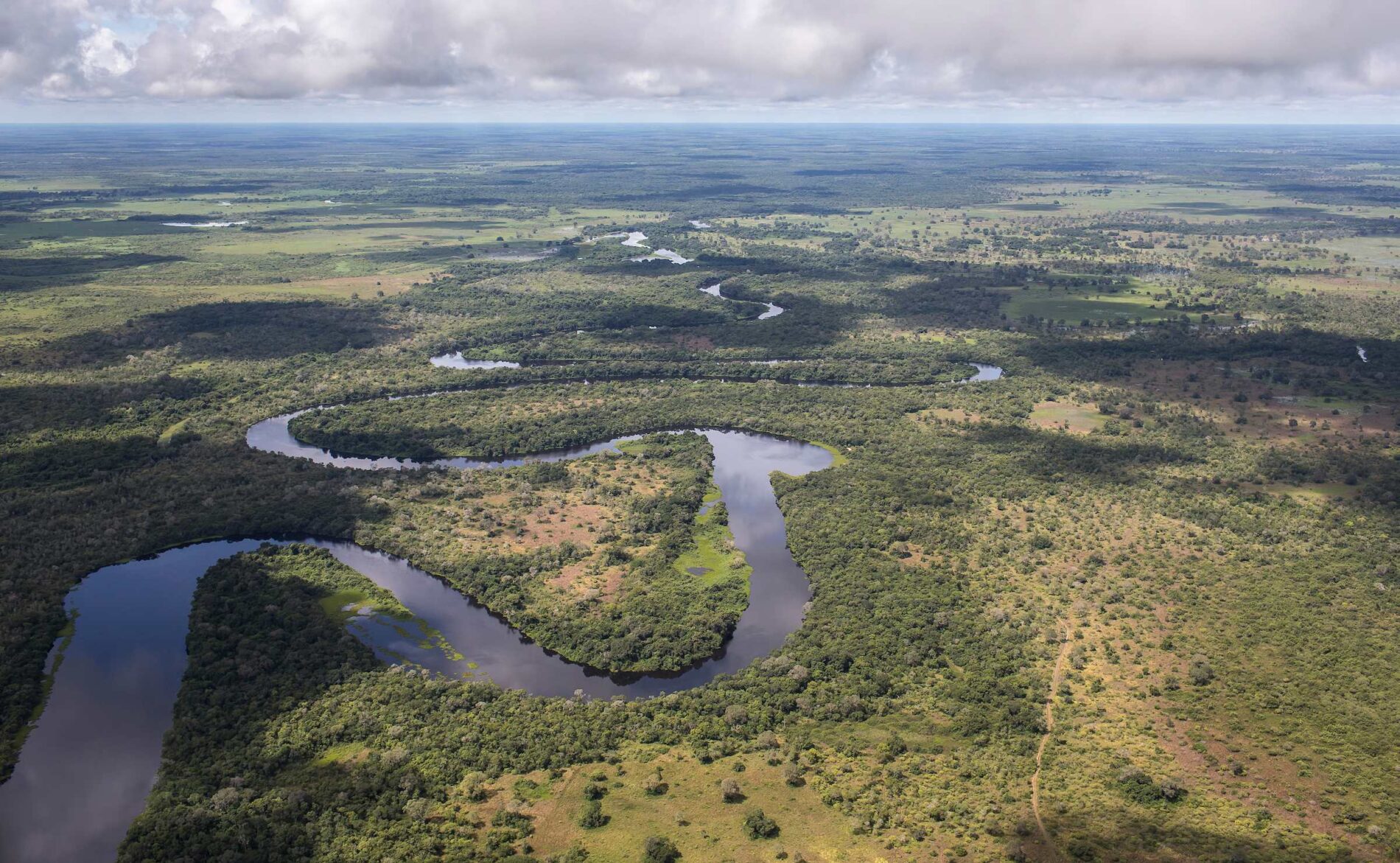 Uma vista aérea do rio Amazonas